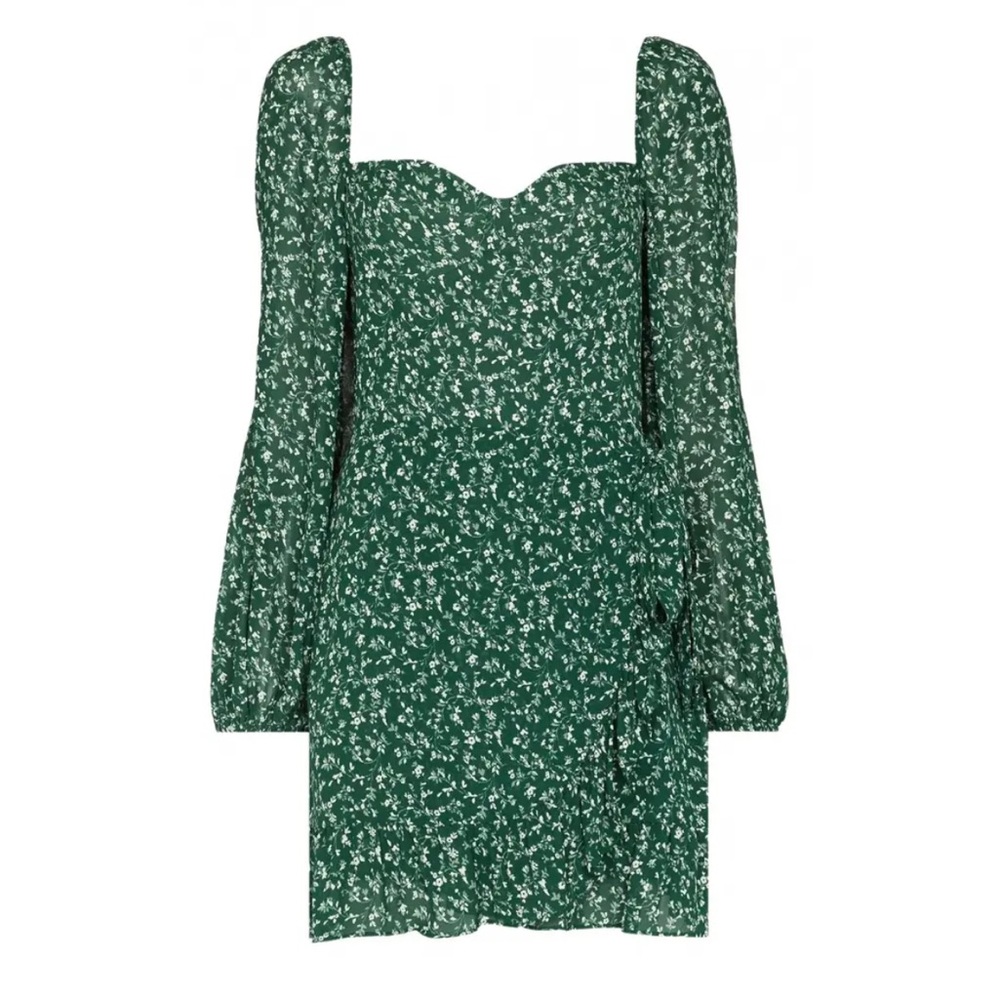 Green reformation mini dress xs